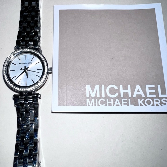 Accessories - Michael Kors, silver watch w/rhinestones. Adjustable band.